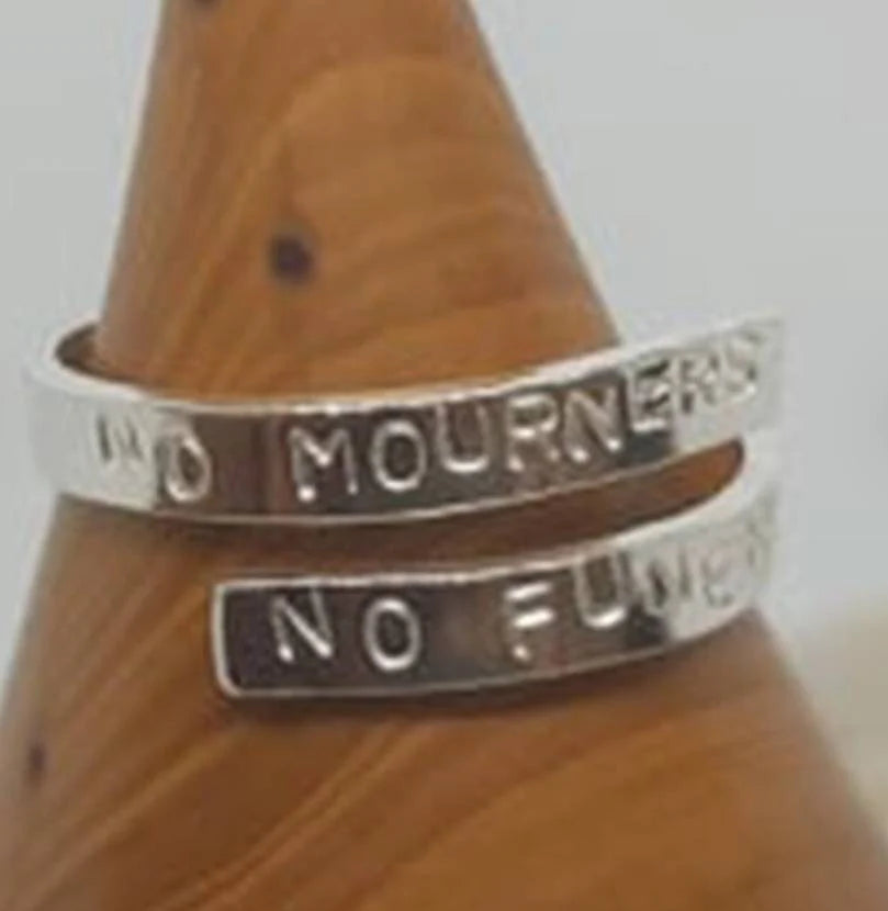 No mourners no funerals six of crows adjustable silver thumb ring