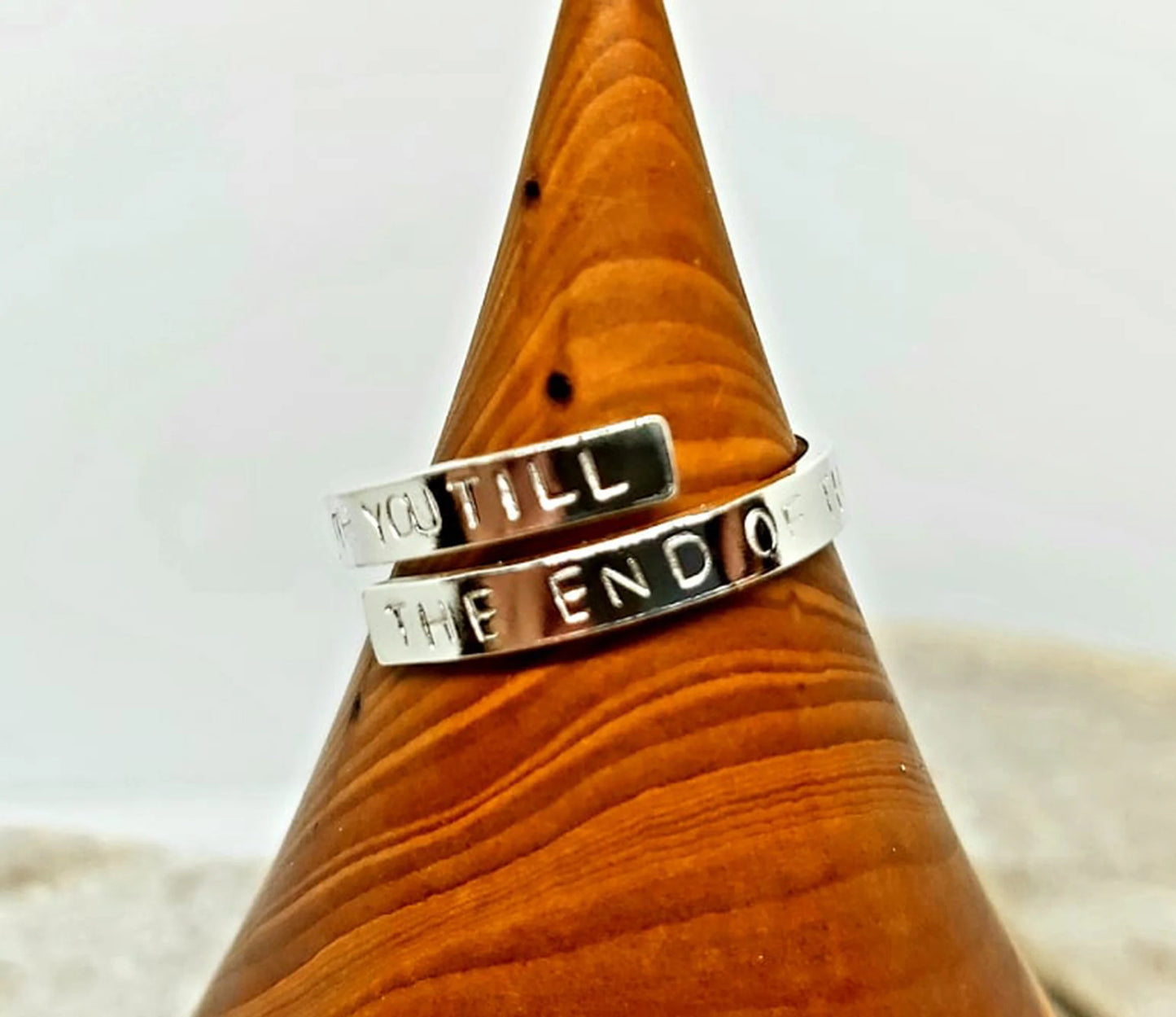 Stucky 'with you till the end of the line 'adjustable silver thumb ring