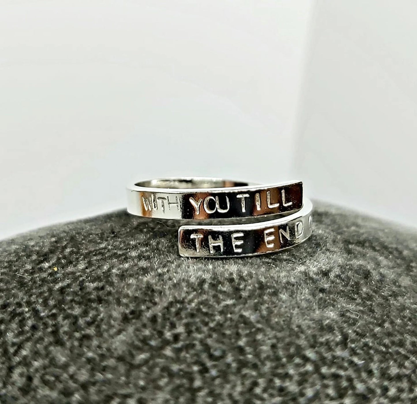 Stucky 'with you till the end of the line 'adjustable silver thumb ring